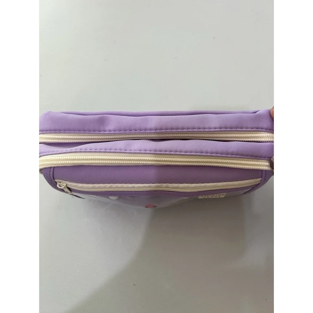 Sanrio Kuromi Plush Pencil Pen Makeup Case 9x5 Inches Purple‎